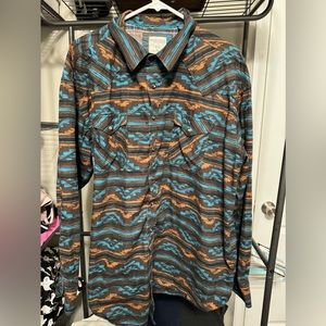 Panhandle Rough Stock Western Aztec Pearl Snap shirt XXL